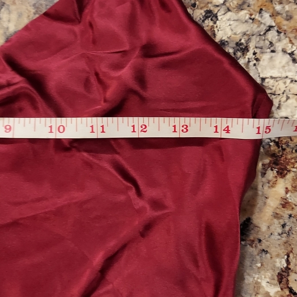 L'Agence Jodie V Neck Midi Slip Dress Silk Satin NWT Size 2 Deep Red - Picture 6 of 6